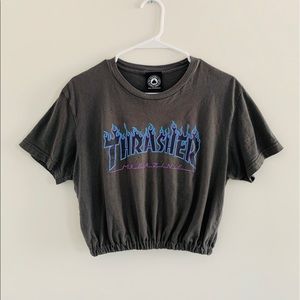 ONE OF A KIND REWORKED Thrasher cinched tee